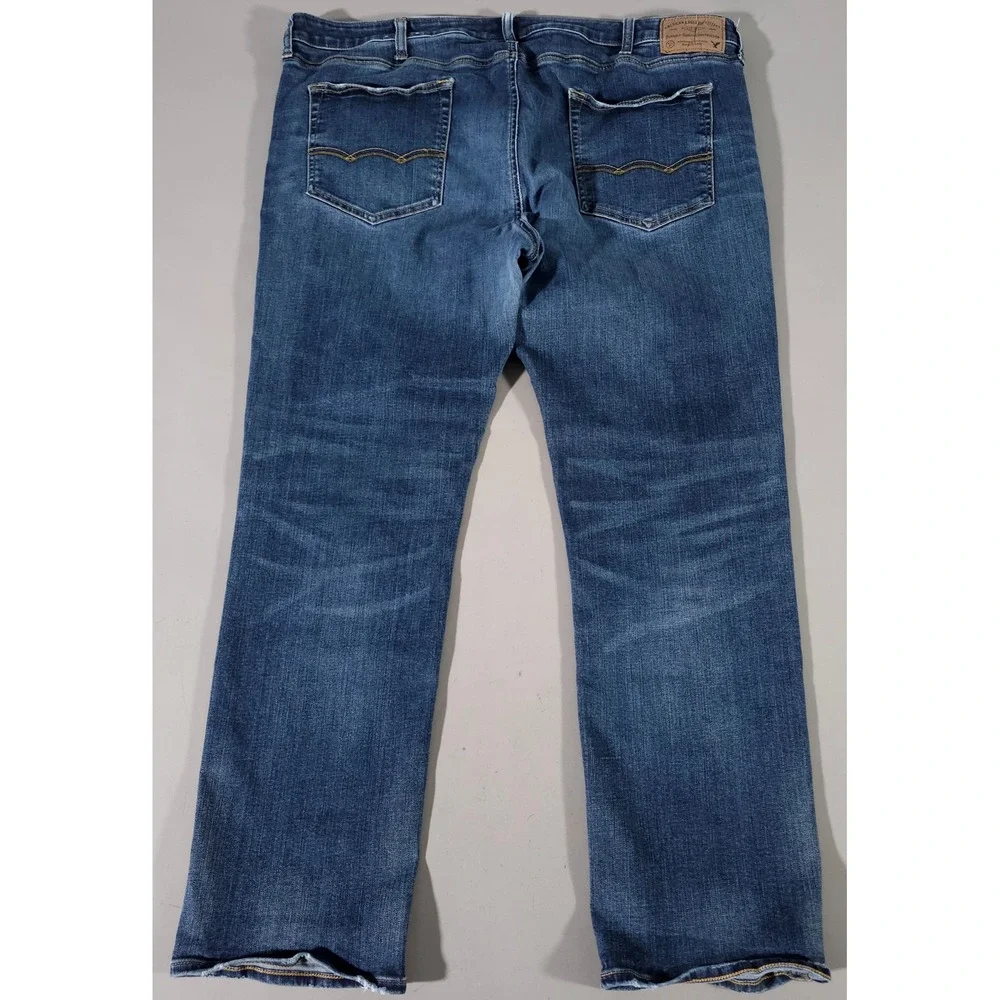 American Eagle Slim Straight Jeans Mens 42x32 Dark Wash Extreme Flex Blue